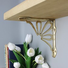 Pair of Solid Brass Daisy Shelf Brackets