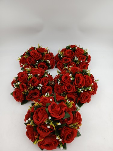 Artificial red rose kissing - artificial,