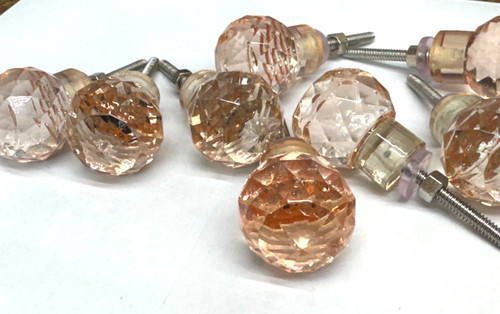 Pink peach point - pink/peach, glass