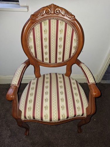 Two carver chairs and four - two,