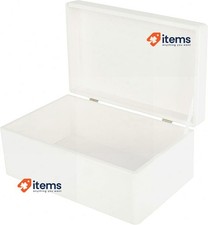 Creative Deco Large White Plain Wooden Storage Box with Lid 30x20x14cm White