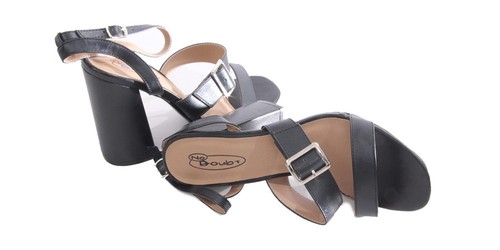 Black block heel buckle - pu,