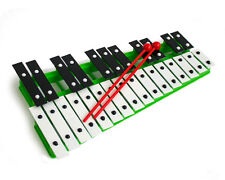 Professional CHROMATIC GLOCKENSPIEL Xylophone with Beaters & Metal Keys - Green