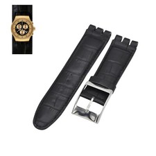 23mm Black Leather Watch Strap