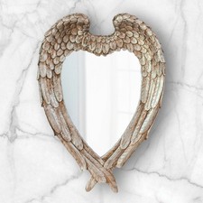 Vintage Angel Wings Wall Mirror Shabby Chic Heart Shaped Vanity Home Decor Gift