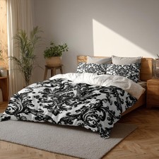 Black White Floral King Size 3