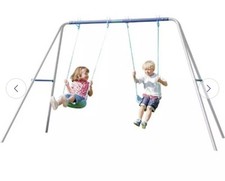 Chad Valley Kids Garden Double Swing Set - Blue (BRAND NEW)