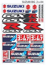 SUZUKI GSXR Motorcycle Manufacturer Logos Stickers Decals Emblems Kit.