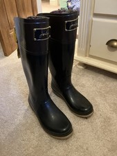 Joules Navy Field Wellies Gloss Size 8 In Good Condition Used