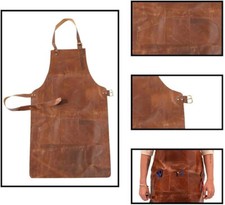 Heavy Duty Leather Tool Aprons for Men & Women Chef BBQ Cooking Butchers Apron