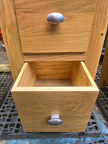 Pair wooden bedside tables - bedside,