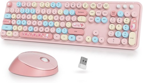 Pink keyboard and mouse - pink,