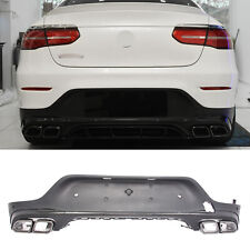 For Mercedes GLC Coupe C253 Rear Diffuser Sport Dual Exhaust BLACK 63