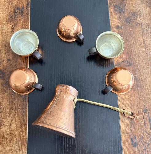 Vintage copper turkish coffee - vintage,