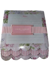 Set 3 Laura Ashley Scalloped Floral & Striped Pink  Notepads.
