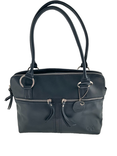Gigi navy genuine - , leather