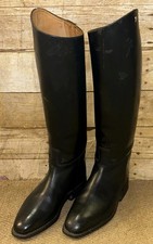 Petrie Black Leather Equestrian Dressage Cut Riding Boots - UK Size 6.5