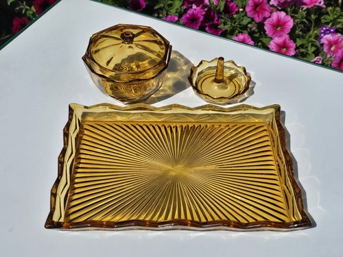 Vintage piece amber glass - piece,