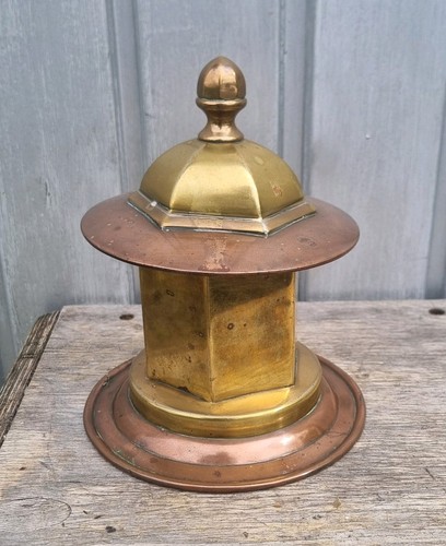 Antique brass tobacco jar - brass,