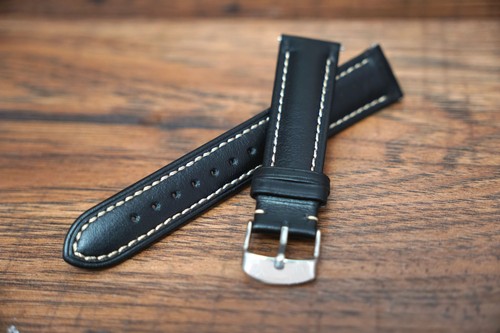 20mm black padded - padded, calf