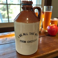 Vintage Cheddar Cider Flagon – “I Be All the Way from Cheddar” – 29.5cm Tall