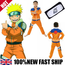 Kids Anime Uzumaki Naruto Cosplay Costume Boys Halloween Party Outfits