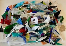 STAINED GLASS OFFCUTS MOSAIC MAKING ARTS / CRAFTS 600G ASSORTED COLOURS