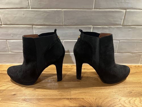 Black platform suede boots - black,