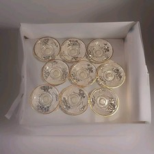 Frosted Tea Plates SOGA Japan Small 5" Dishes Floral Serving Candy - 9 Plates