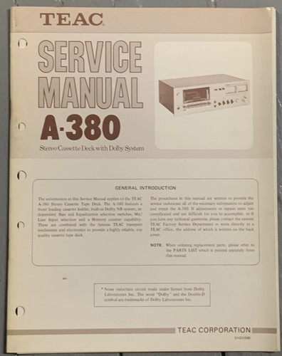 Teac 380 cassette - teac,