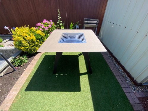 Garden table with firepit - , +