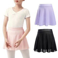 Ballet Dance Skirt Circular Waistband Pull On Mesh Skirt Girls Kids Adults Women