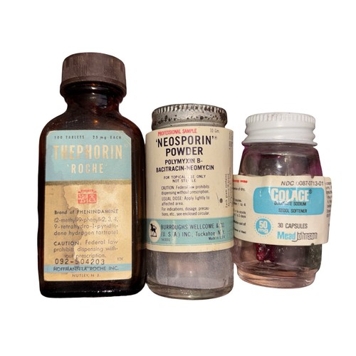 Vintage glass medicine bottles - vintage,