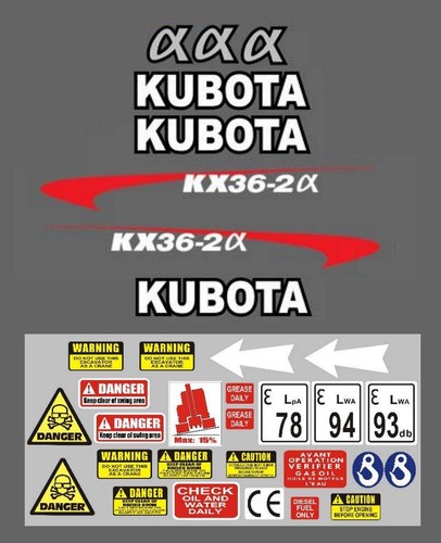 Decal sticker set kubota - decal,
