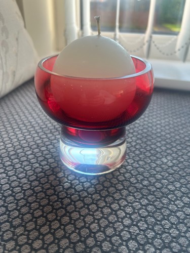 Pink glass candle - m&s,