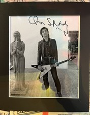 CHRIS SPEDDING - GENUINE SIGNED Mounted Black & White Flying V PHOTOGRAPH 