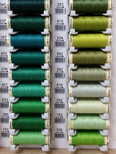 Gutermann Sew All Thread Polyester 100m  Shades of Green Hand and Machine Sewing