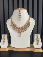 Peach Coral Gold Clear Indian