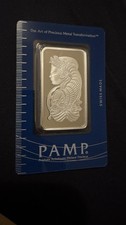 1 oz Silver Bar - PAMP Lady Fortuna In Assay cert
