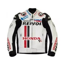 Honda Repsol Motorbike/Motorcycle Leather Jacket In Cowhide/5 Armors/All Sizes