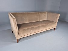 Vintage Danish Art Deco Sofa Mink Velour Straight Arm and Back 1930s EB9159 V3SS