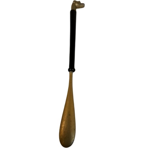 Vintage shoe horn brass - vintage, handle