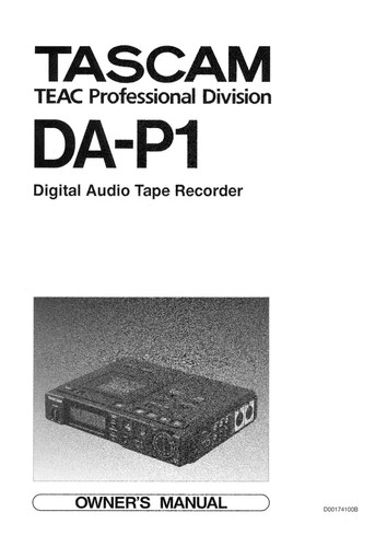 User manual for tascam - user,