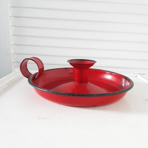 Vintage enamel red - enamel, candle