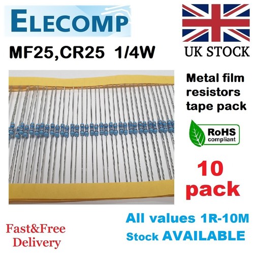 Mf25 resistors all - 1%,
