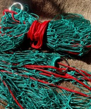 2 x 8z HEAVY DUTY 6FT GREEN NYLON DOUBLE PEG POKE PURSE NETS RABBIT FERRETING 