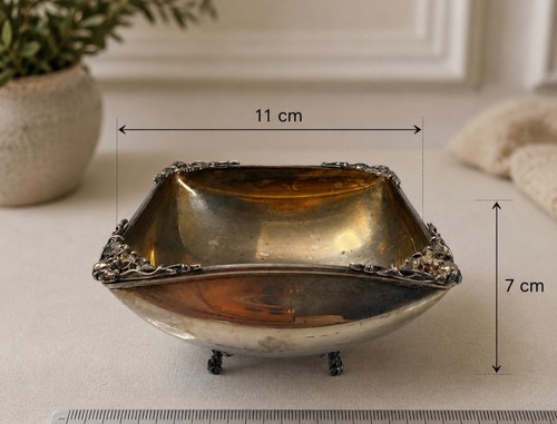Vintage silver plated footed - plated,