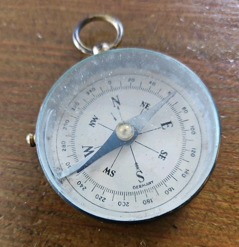 Antique german brass pocket - brass,