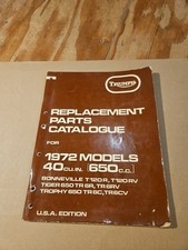Triumph Replacement Parts Catalogue For 1972 Models 40 cu in 650 T120 R TR 6R 6C