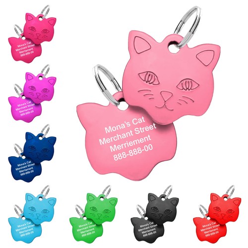 Cat tag personalised engraved - tag,